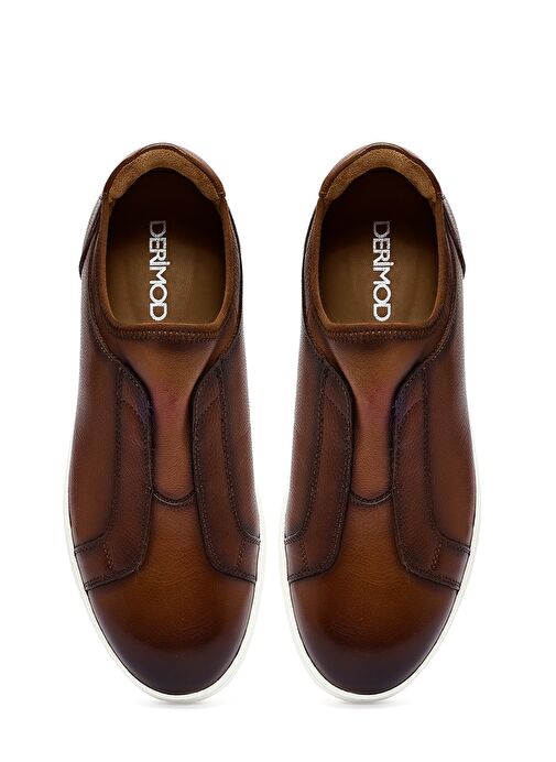 Erkek Kahverengi Deri Sneaker 25SFD691918 - Görsel 8