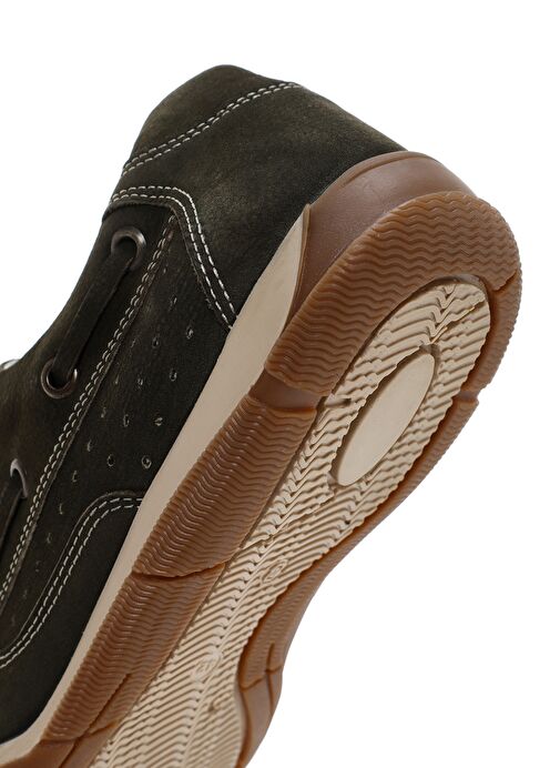 Erkek Haki Bağcıklı Nubuk Deri Casual Ayakkabı 25SFD7101V3 - Görsel 9