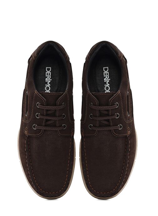 Erkek Kahverengi Bağcıklı Nubuk Deri Casual Ayakkabı 25SFD7101V3 - Görsel 8