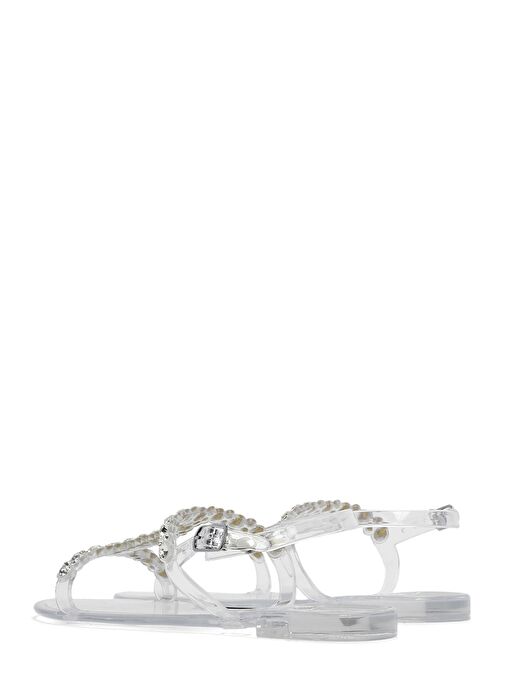 Kadın Şeffaf Jelly Arkadan Tokalı Taşlı Sandalet 25SFE4927PV - Görsel 6