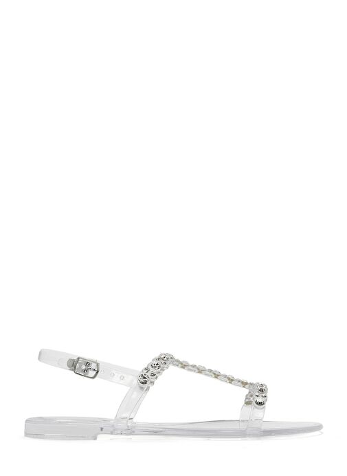 Kadın Şeffaf Jelly Arkadan Tokalı Taşlı Sandalet 25SFE4927PV - Görsel 2