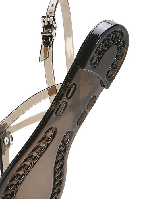 Kadın Siyah Jelly Arkadan Tokalı Taşlı Sandalet 25SFE4928PV - Görsel 9