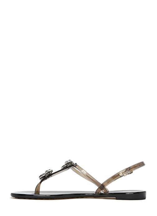 Kadın Siyah Jelly Arkadan Tokalı Taşlı Sandalet 25SFE4928PV - Görsel 3