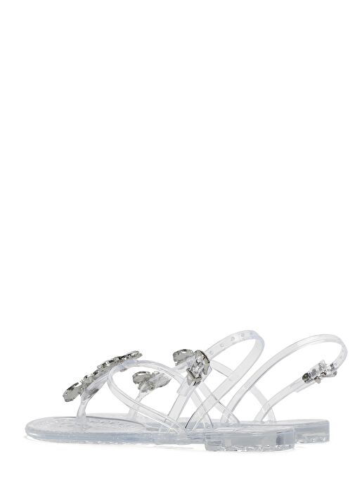 Kadın Şeffaf Jelly Arkadan Tokalı Taşlı Sandalet 25SFE4928PV - Görsel 6