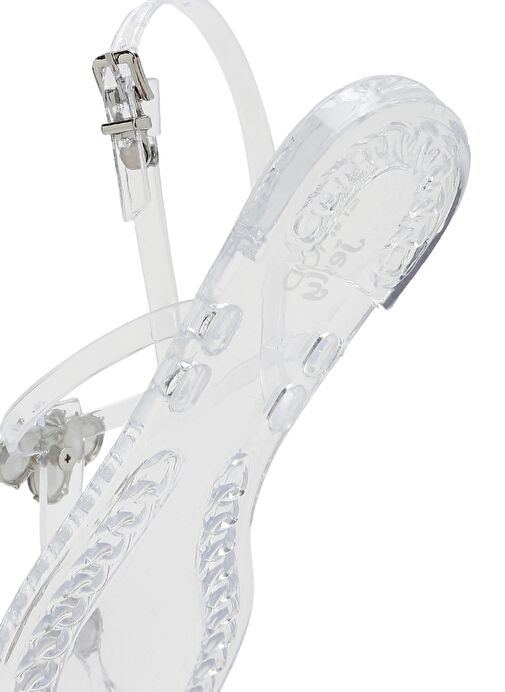 Kadın Şeffaf Jelly Arkadan Tokalı Taşlı Sandalet 25SFE4928PV - Görsel 9