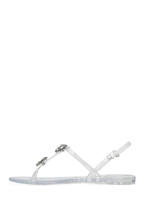 Kadın Şeffaf Jelly Arkadan Tokalı Taşlı Sandalet 25SFE4928PV - Görsel 3