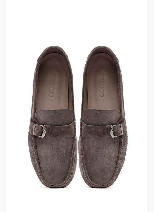 Erkek Vizon Süet Deri Casual Loafer 25SFD750110 - Görsel 8