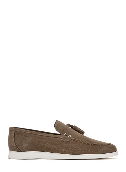 Erkek Bej Püsküllü Süet Deri Casual Loafer 25SFD750310 - Görsel 2