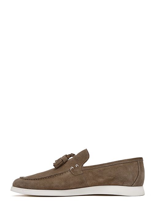 Erkek Bej Püsküllü Süet Deri Casual Loafer 25SFD750310 - Görsel 3