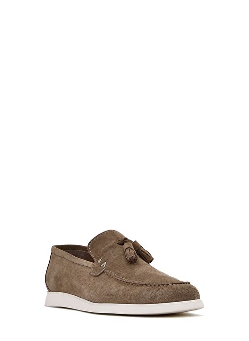 Erkek Bej Püsküllü Süet Deri Casual Loafer 25SFD750310 - Görsel 7