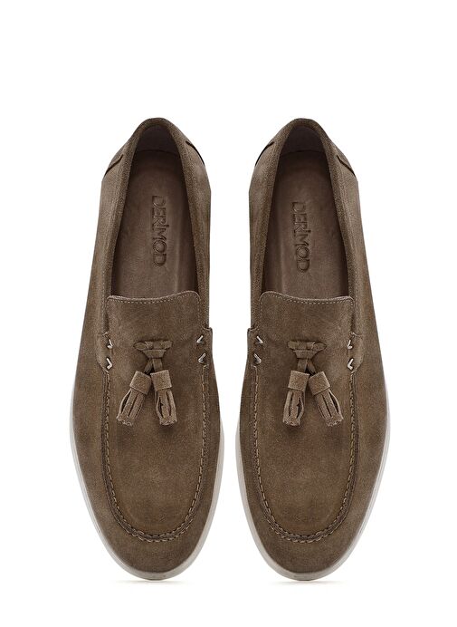 Erkek Bej Püsküllü Süet Deri Casual Loafer 25SFD750310 - Görsel 8