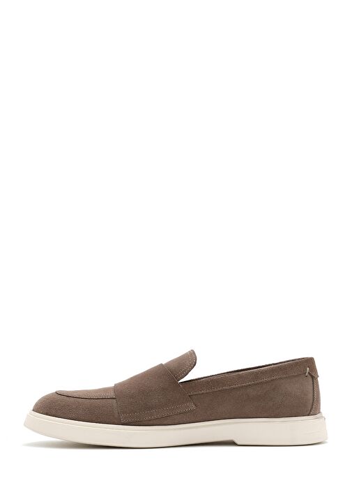 Erkek Bej Çift Tokalı Süet Deri Casual Loafer 25SFD750410 - Görsel 3