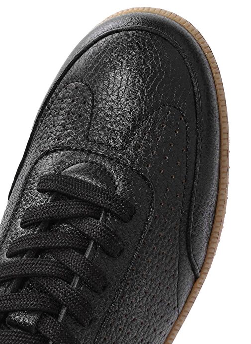 Erkek Siyah Bağcıklı Deri Sneaker 25SFD7507FT - Görsel 9