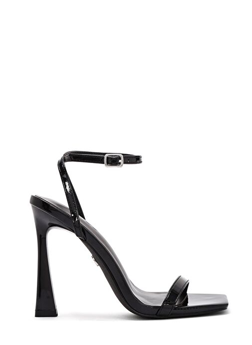 Kadın Siyah Bilekten Bağlamalı Yüksek İnce Topuklu Sandalet 25SFE493716 - Görsel 2
