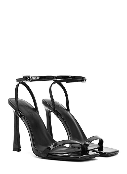 Kadın Siyah Bilekten Bağlamalı Yüksek İnce Topuklu Sandalet 25SFE493716 - Görsel 4