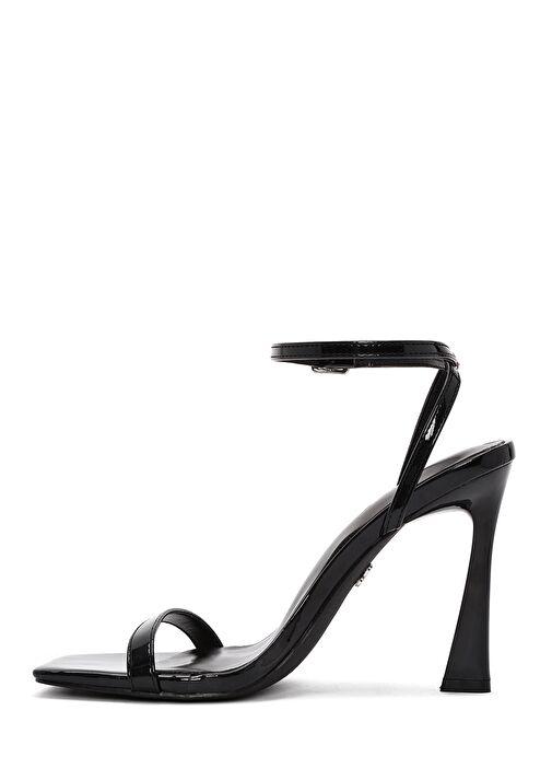 Kadın Siyah Bilekten Bağlamalı Yüksek İnce Topuklu Sandalet 25SFE493716 - Görsel 5