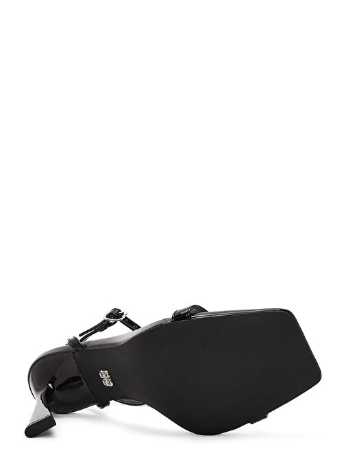 Kadın Siyah Bilekten Bağlamalı Yüksek İnce Topuklu Sandalet 25SFE493716 - Görsel 6