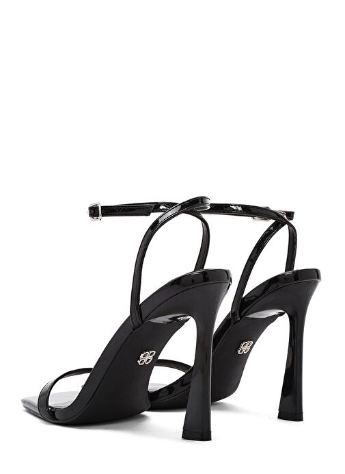 Kadın Siyah Bilekten Bağlamalı Yüksek İnce Topuklu Sandalet 25SFE493716 - Görsel 7