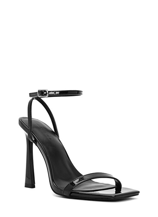 Kadın Siyah Bilekten Bağlamalı Yüksek İnce Topuklu Sandalet 25SFE493716 - Görsel 8