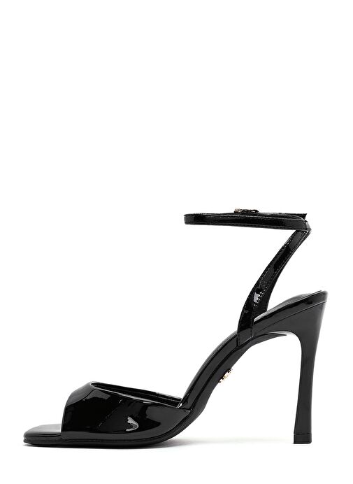 Kadın Siyah Bilekten Tokalı Yüksek İnce Topuklu Sandalet 25SFE493616 - Görsel 5
