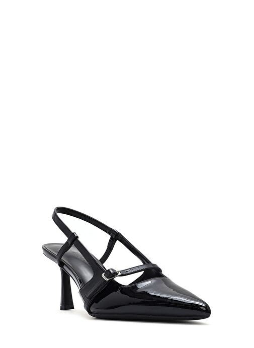 Kadın Siyah Arkası Açık İnce Topuklu Ayakkabı 25SFE493116 - Görsel 8