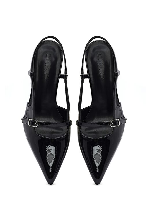 Kadın Siyah Arkası Açık İnce Topuklu Ayakkabı 25SFE493116 - Görsel 9