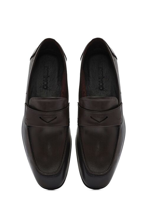 Erkek Kahverengi Deri Casual Loafer 25SFD751118 - Görsel 8