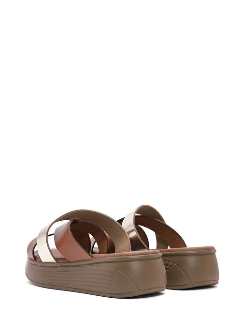 Derimod Derimod Gold Kadın Taba Kalın Tabanlı Deri Terlik 25SFD333114 Sandalet & Terlik | Boyner Gold - 6. görsel