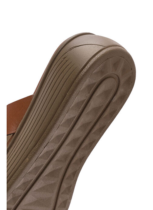 Derimod Derimod Gold Kadın Taba Kalın Tabanlı Deri Terlik 25SFD333114 Sandalet & Terlik | Boyner Gold - 9. görsel