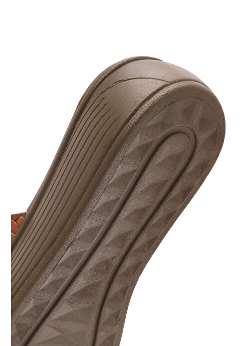 Kadın Turuncu Kalın Tabanlı Deri Terlik 25SFD333214 - Görsel 9