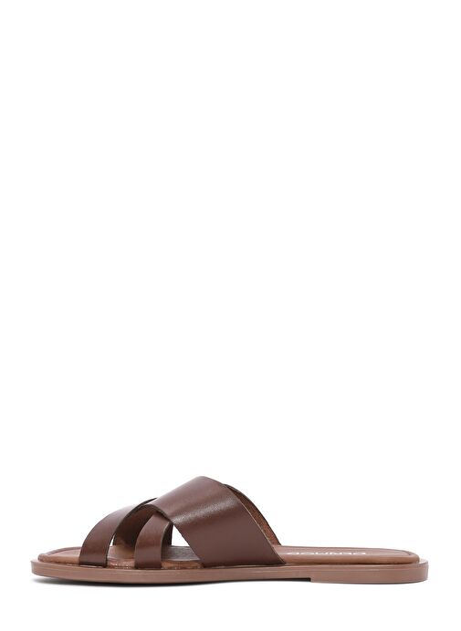 Kadın Kahverengi Deri Terlik 25SFD332918 - Görsel 3