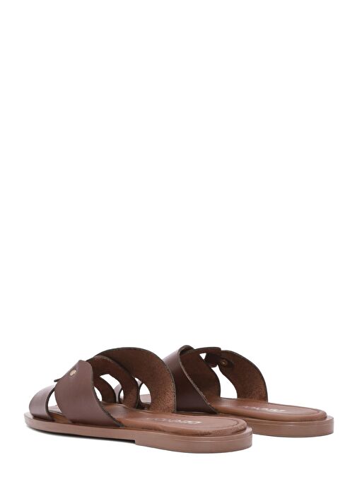 Kadın Kahverengi Deri Terlik 25SFD332918 - Görsel 6