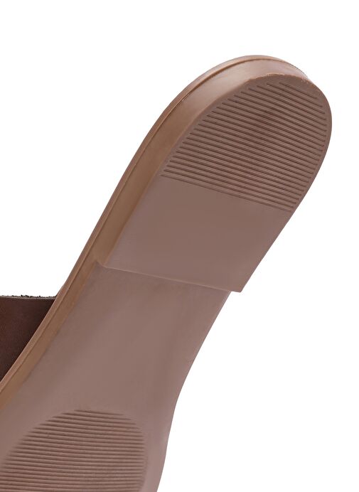 Kadın Kahverengi Deri Terlik 25SFD332918 - Görsel 9