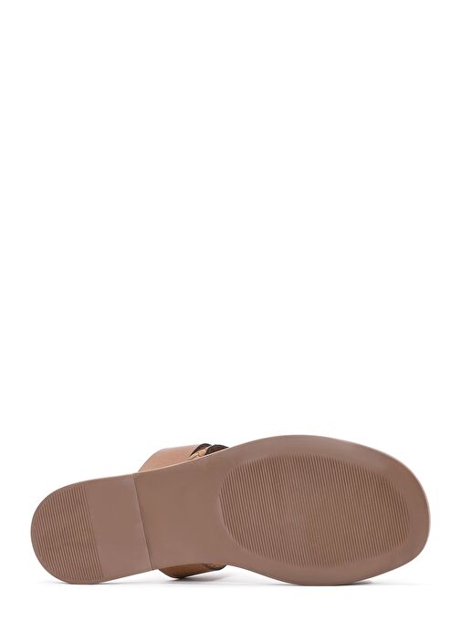 Kadın Taba Örgü Detaylı Deri Terlik 25SFD333018 - Görsel 5