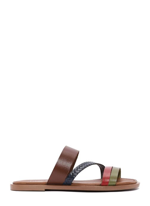 Derimod Derimod Kadın Çok Renkli Örgü Detaylı Deri Terlik 25SFD333018 Sandalet & Terlik | Boyner Renkli - 2. görsel