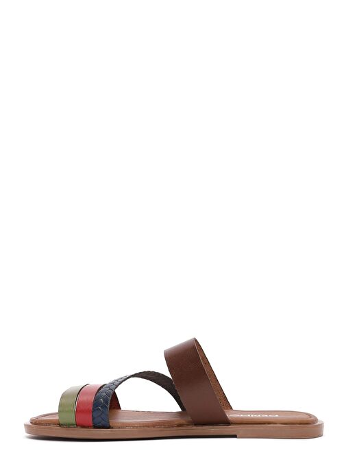Derimod Derimod Kadın Çok Renkli Örgü Detaylı Deri Terlik 25SFD333018 Sandalet & Terlik | Boyner Renkli - 3. görsel