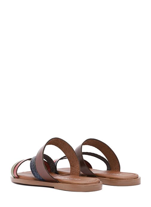 Derimod Derimod Kadın Çok Renkli Örgü Detaylı Deri Terlik 25SFD333018 Sandalet & Terlik | Boyner Renkli - 6. görsel