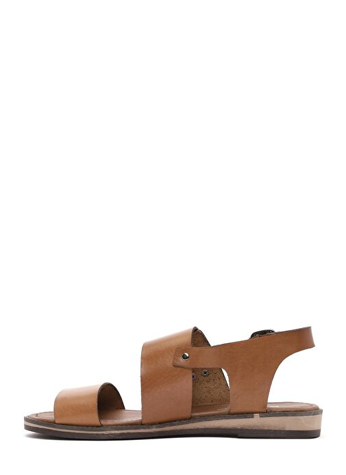 Kadın Taba Tokalı Deri Bodrum Sandalet 25SFD333418 - Görsel 3