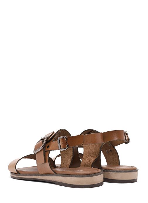 Kadın Taba Tokalı Deri Bodrum Sandalet 25SFD333418 - Görsel 6