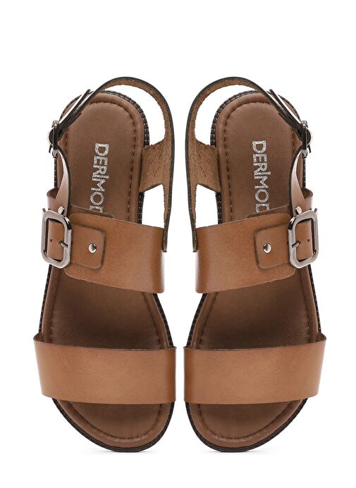 Kadın Taba Tokalı Deri Bodrum Sandalet 25SFD333418 - Görsel 8