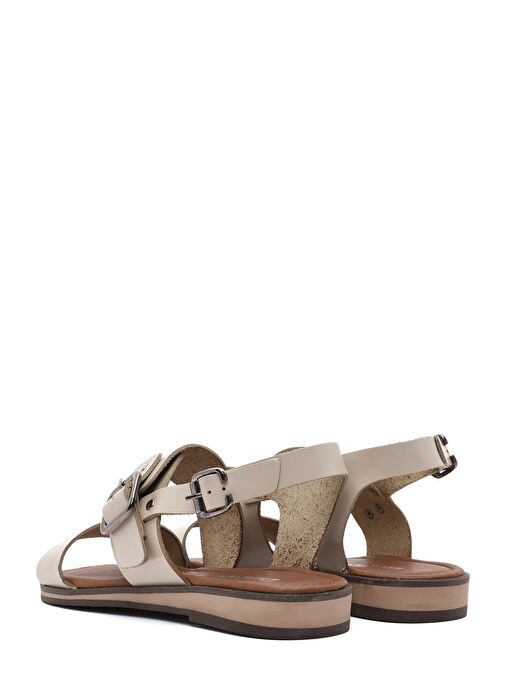 Derimod Derimod Kadın Krem Tokalı Deri Bodrum Sandalet 25SFD333418 Sandalet & Terlik | Boyner Krem - 6. görsel