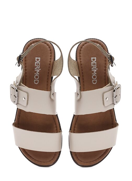 Derimod Derimod Kadın Krem Tokalı Deri Bodrum Sandalet 25SFD333418 Sandalet & Terlik | Boyner Krem - 8. görsel