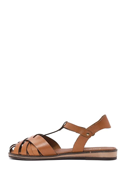 Derimod Derimod Kadın Taba Bilekten Bağlamalı Deri Bodrum Sandalet 25SFD333718 Sandalet & Terlik | Boyner Taba - 3. görsel