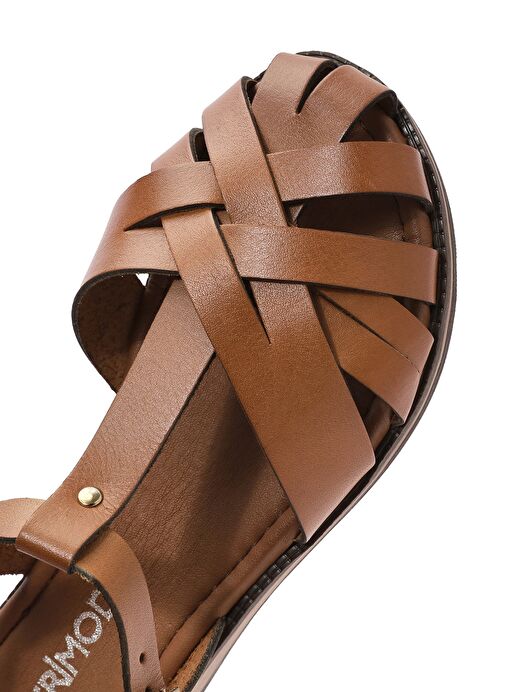 Derimod Derimod Kadın Taba Bilekten Bağlamalı Deri Bodrum Sandalet 25SFD333718 Sandalet & Terlik | Boyner Taba - 9. görsel