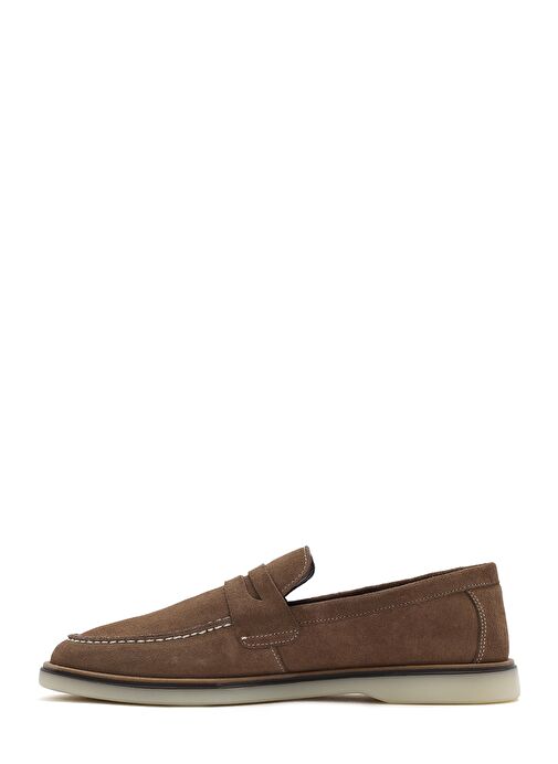 Erkek Vizon Süet Deri Casual Loafer 25SFD680710 - Görsel 3