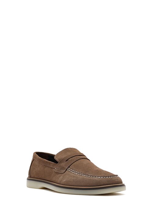 Erkek Vizon Süet Deri Casual Loafer 25SFD680710 - Görsel 7
