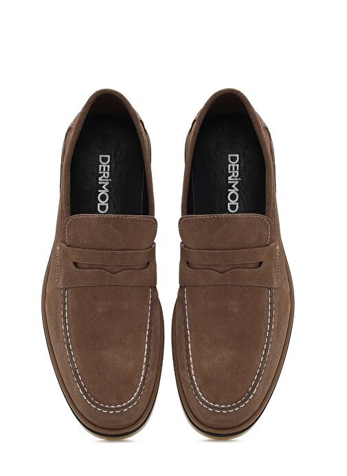 Erkek Vizon Süet Deri Casual Loafer 25SFD680710 - Görsel 8