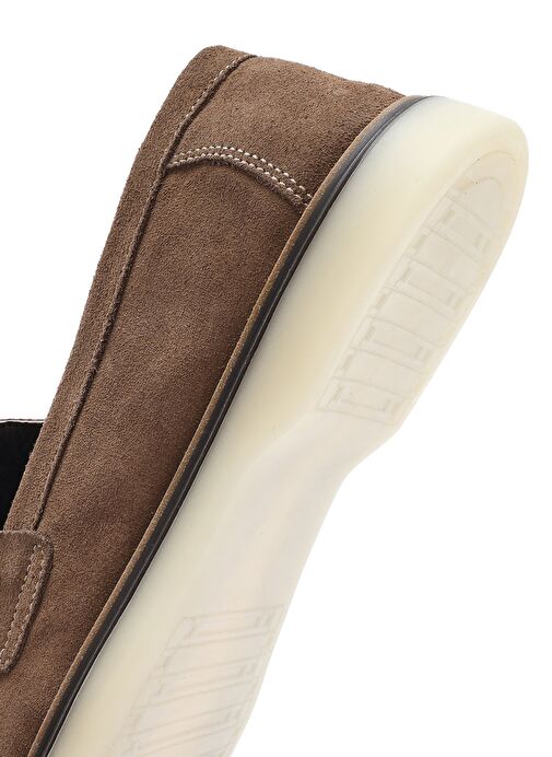 Erkek Vizon Süet Deri Casual Loafer 25SFD680710 - Görsel 9