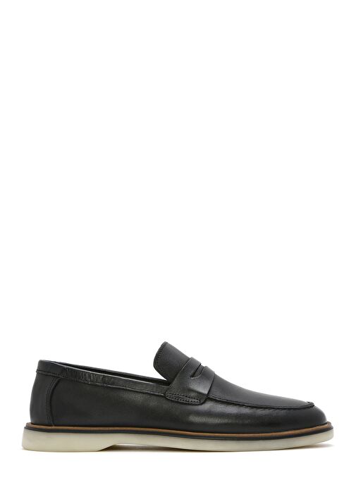 Erkek Siyah Deri Casual Loafer 25SFD680718 - Görsel 2