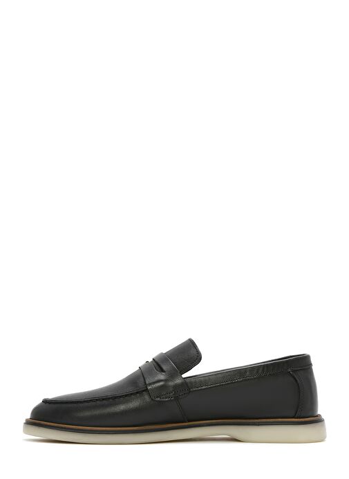 Erkek Siyah Deri Casual Loafer 25SFD680718 - Görsel 3
